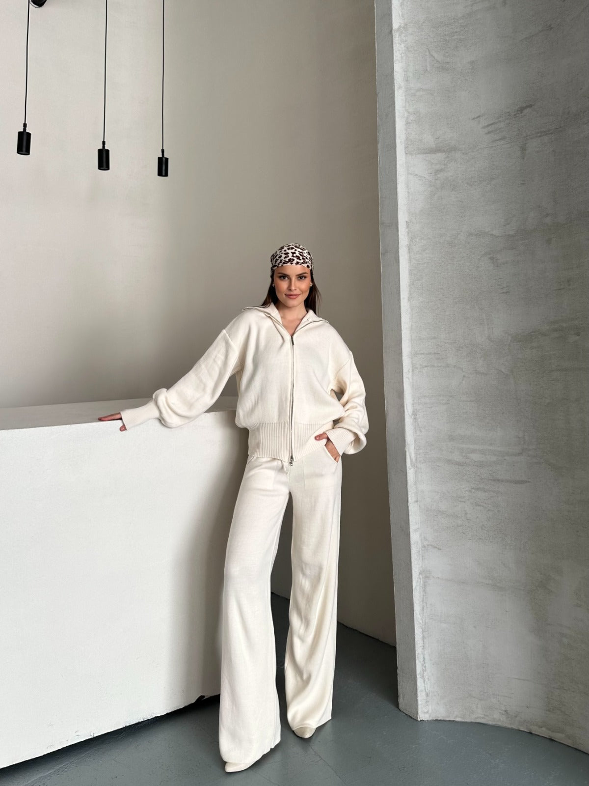 Veronice Fermuarlı Takım Ekru