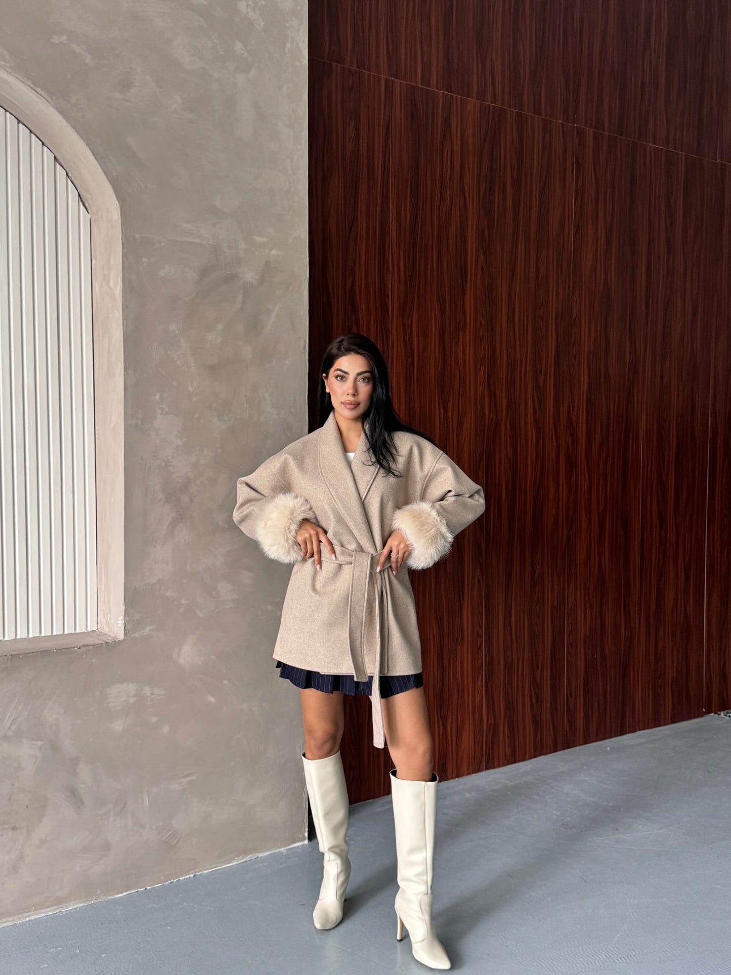 Britney Kaşe Kaban Premium Kalite