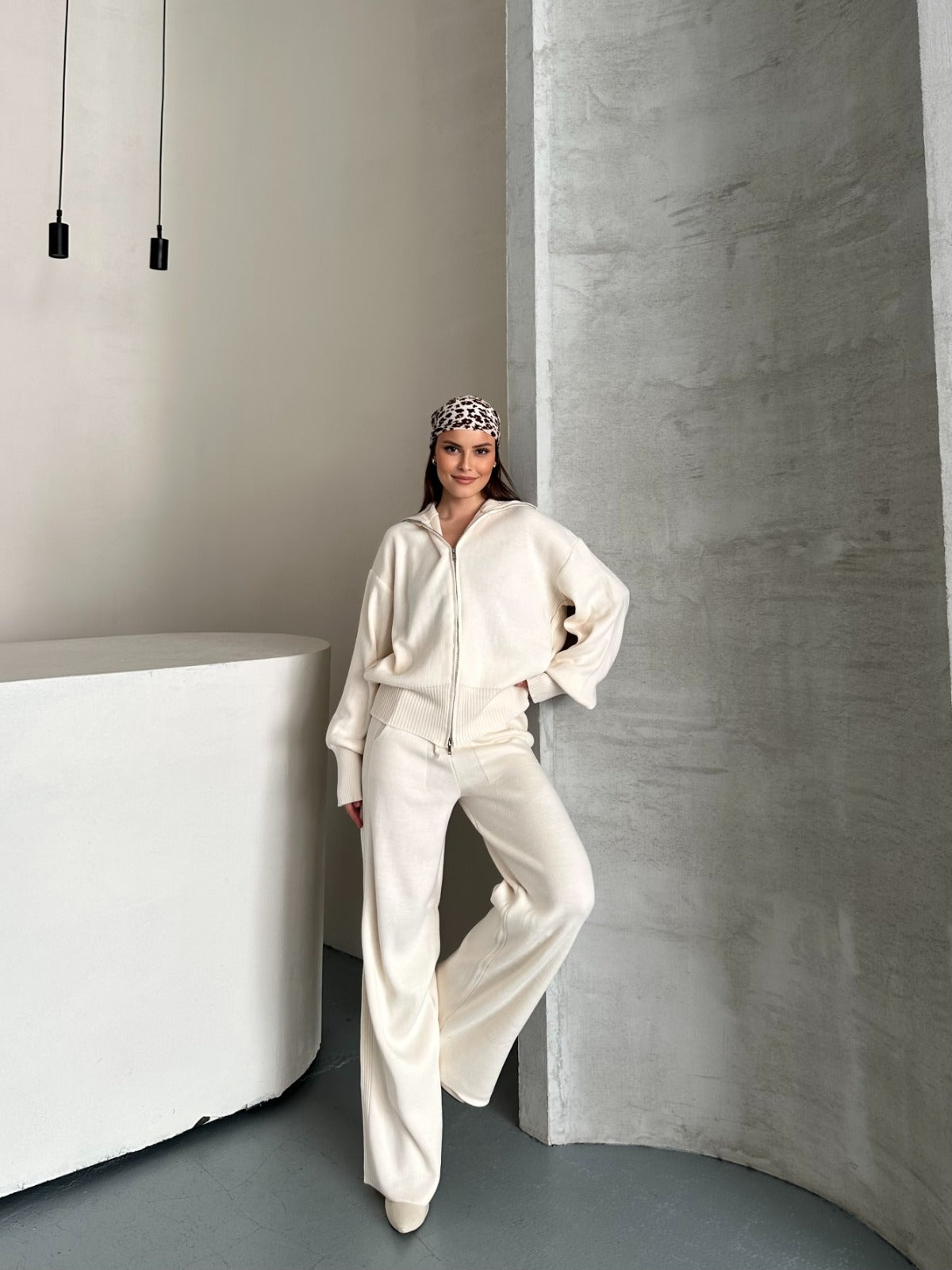 Veronice Fermuarlı Takım Ekru