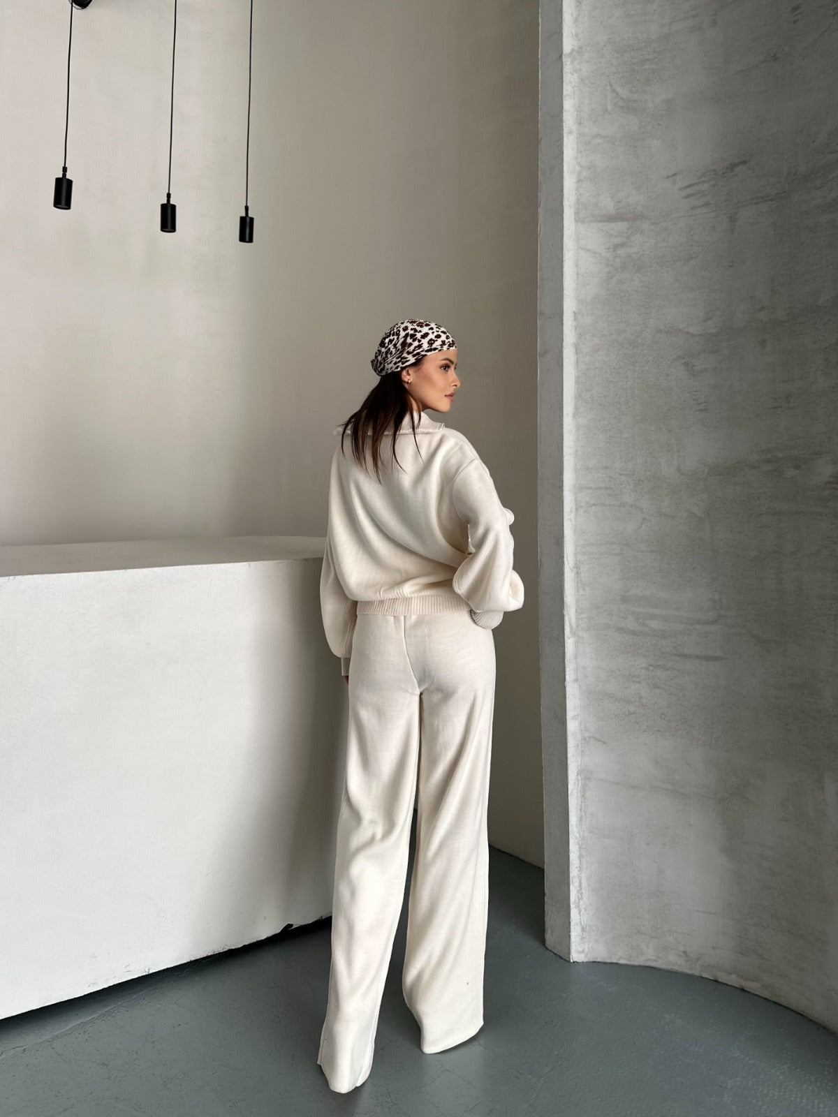 Veronice Fermuarlı Takım Ekru