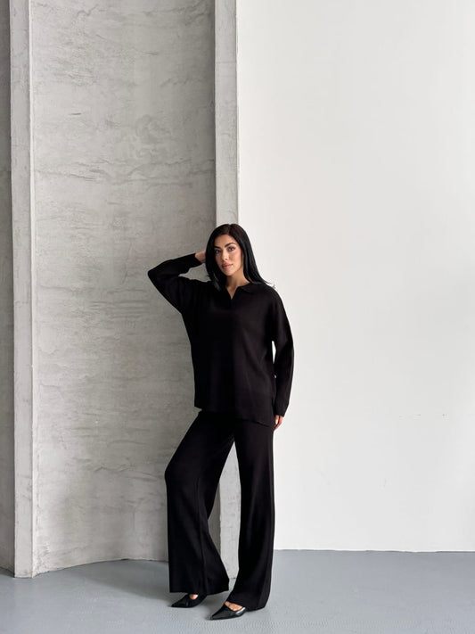 Cristine Basic Triko Takım Siyah