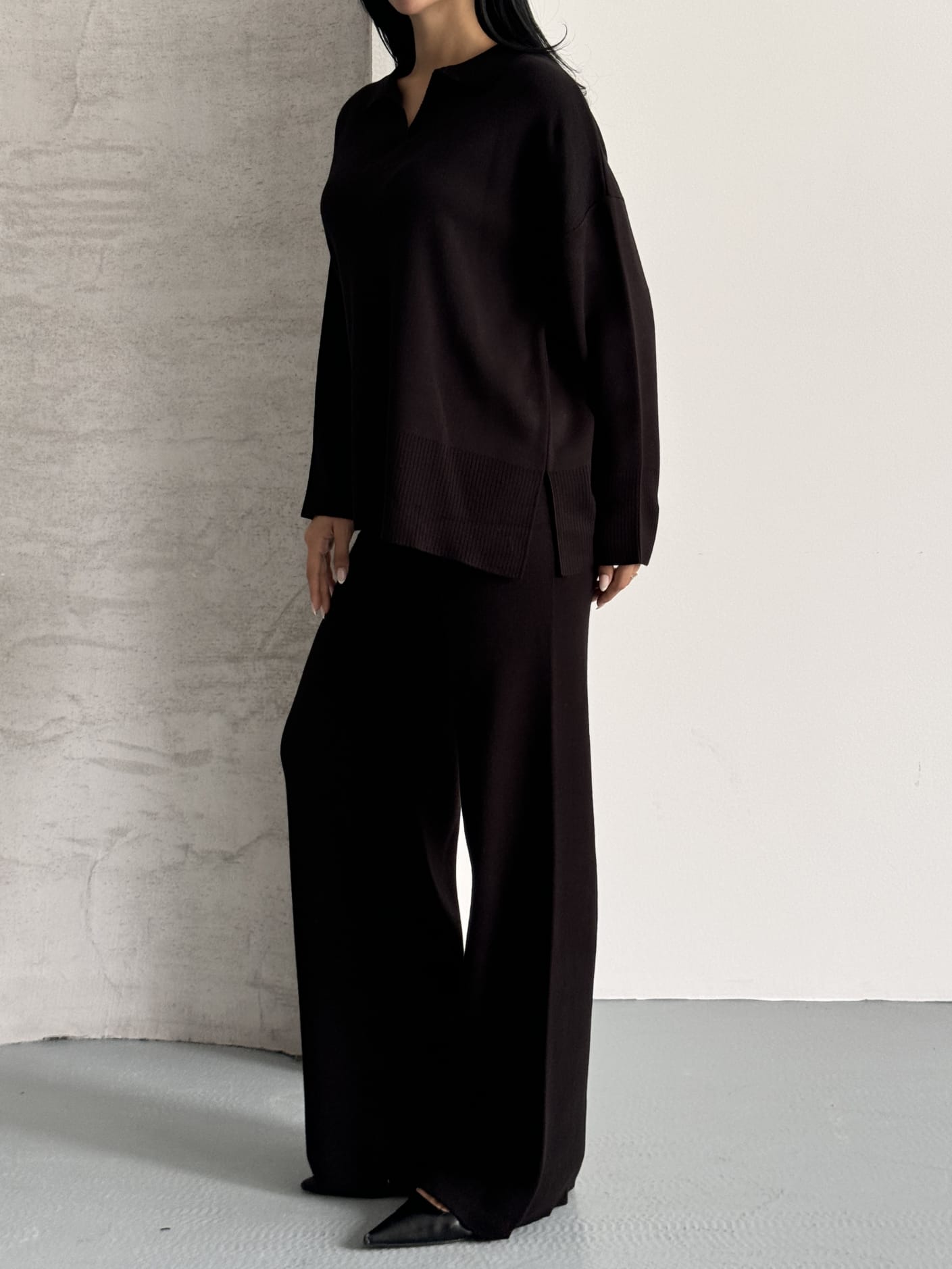 Cristine Basic Triko Takım Siyah