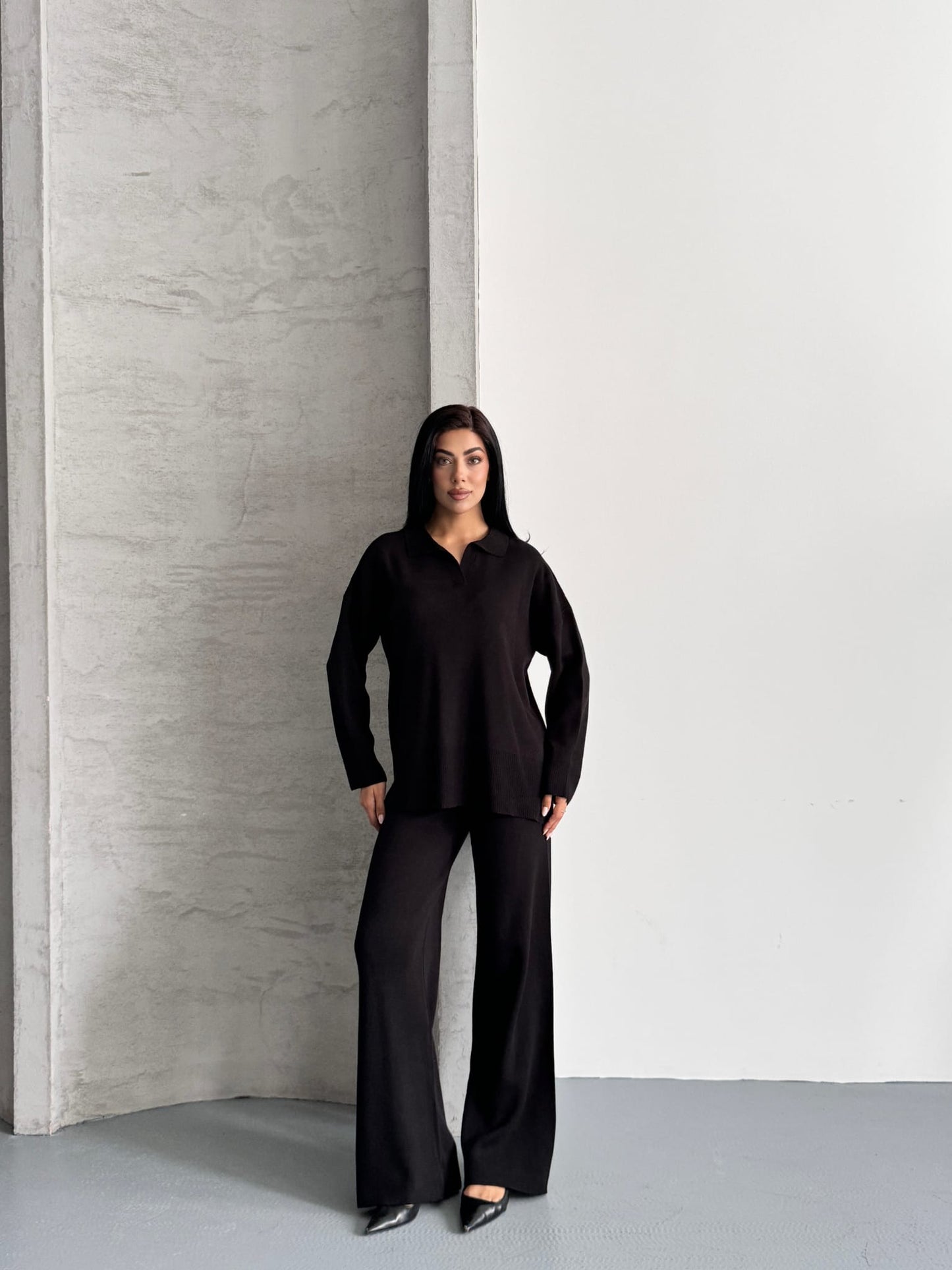 Cristine Basic Triko Takım Siyah