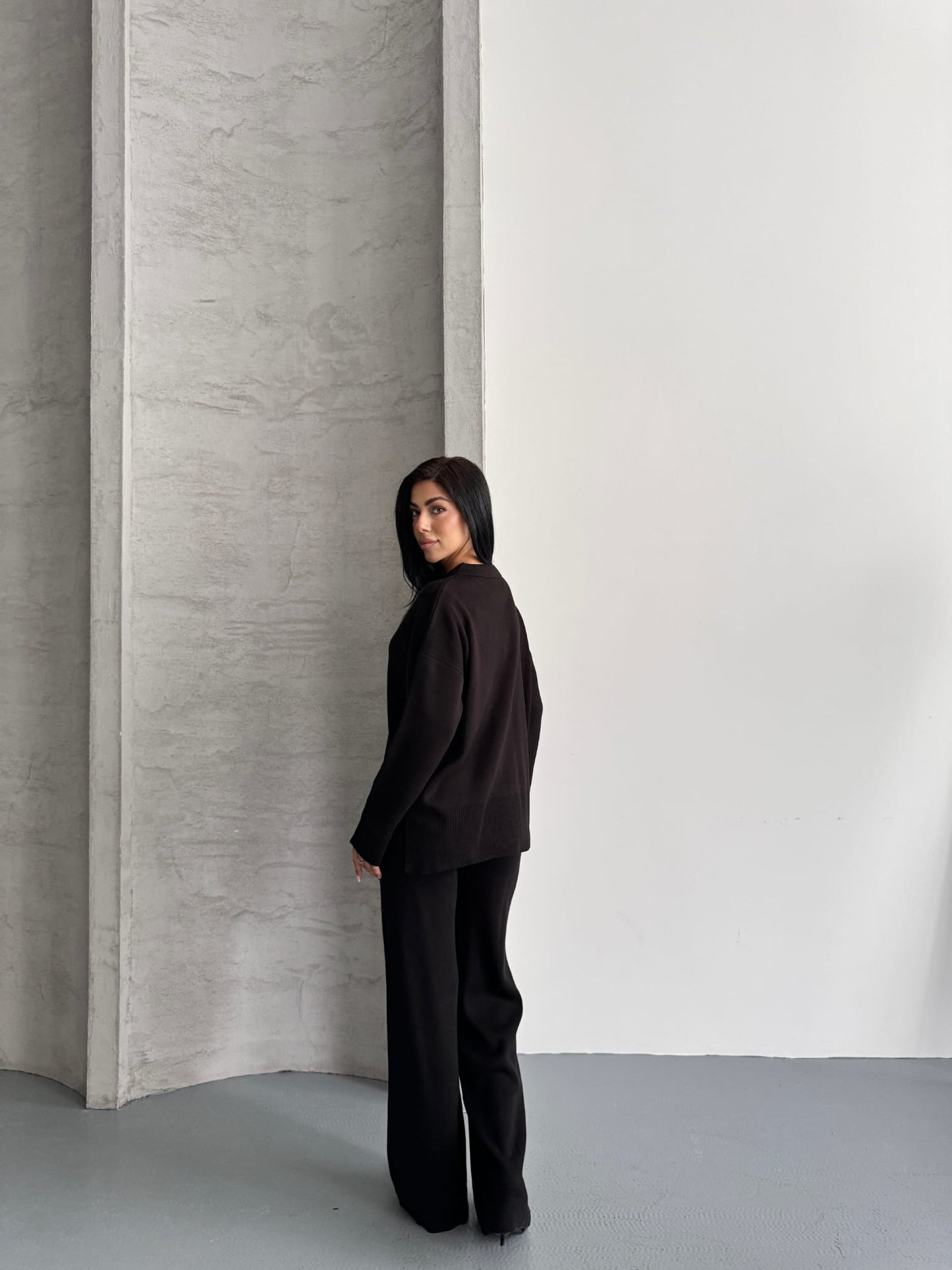 Cristine Basic Triko Takım Siyah