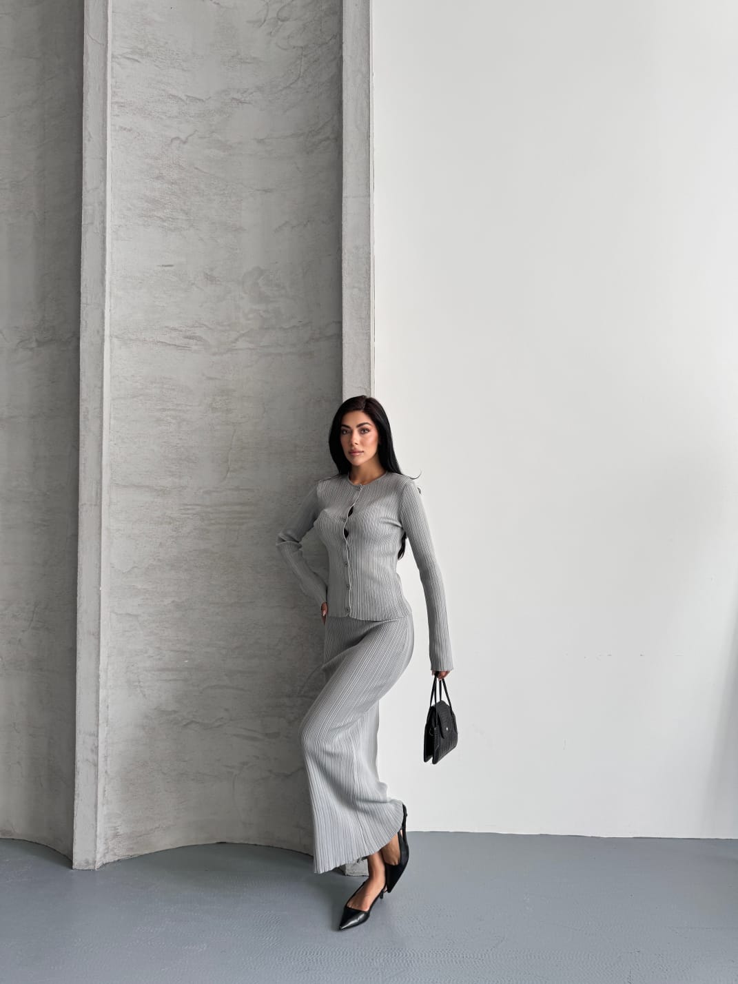 Leana Triko Takım Gri