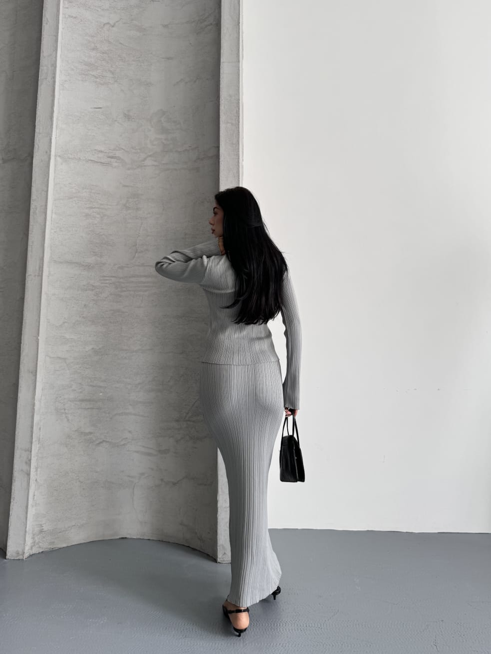 Leana Triko Takım Gri