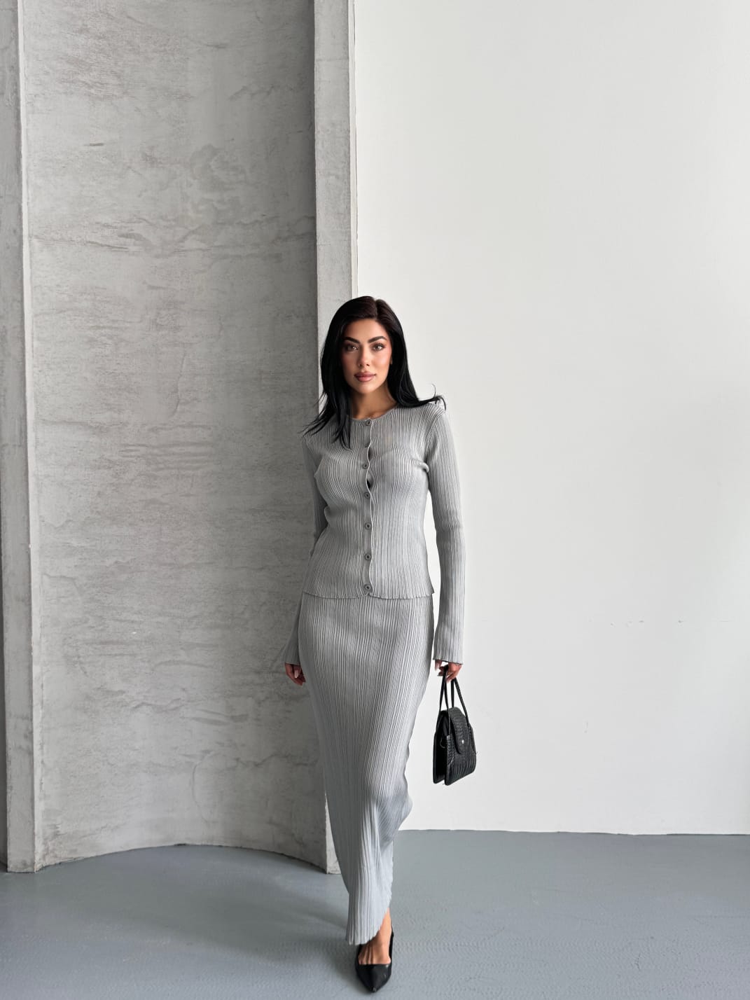 Leana Triko Takım Gri