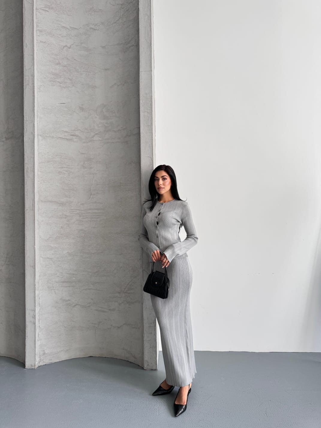 Leana Triko Takım Gri