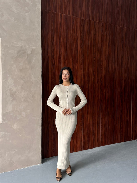 Leana Triko Takım Ekru