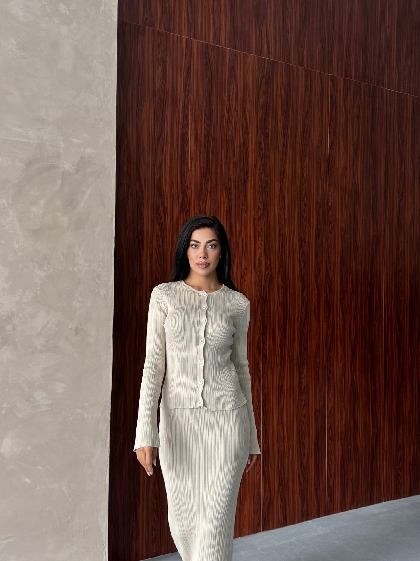 Leana Triko Takım Ekru