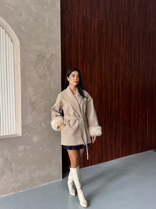 Britney Kaşe Kaban Premium Kalite