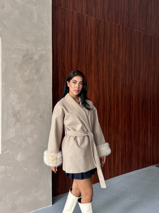 Britney Kaşe Kaban Premium Kalite