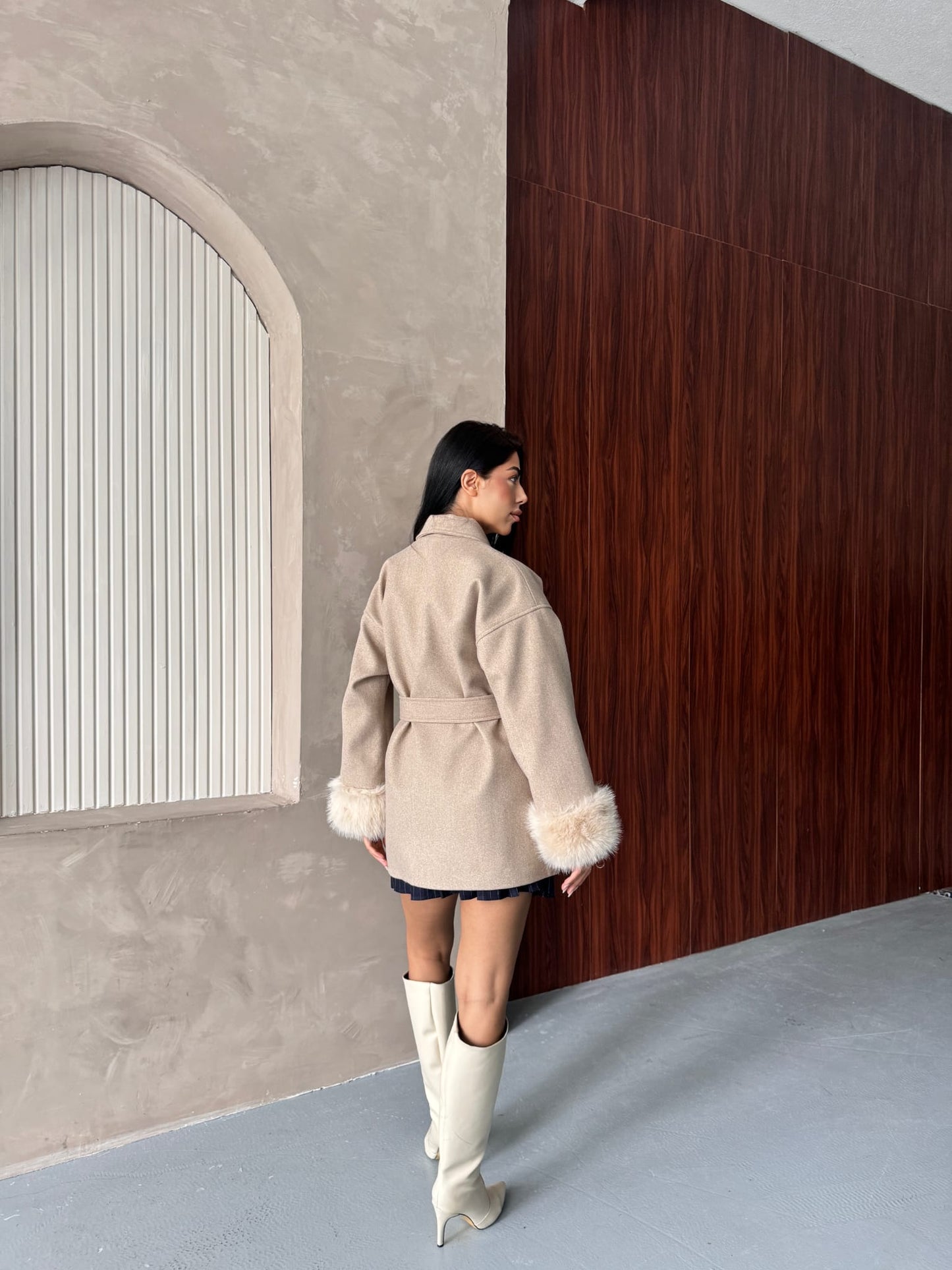 Britney Kaşe Kaban Premium Kalite