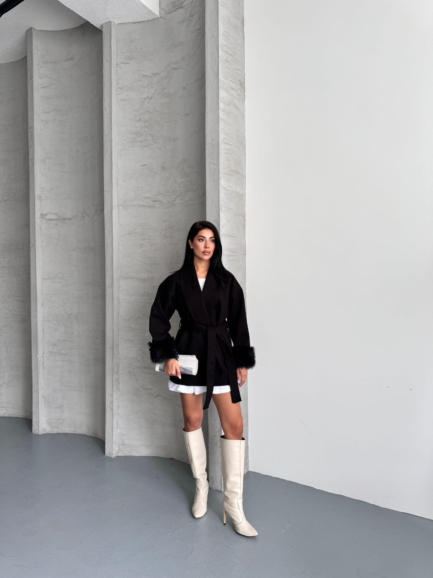 Britney Kaşe Kaban Premium Kalite