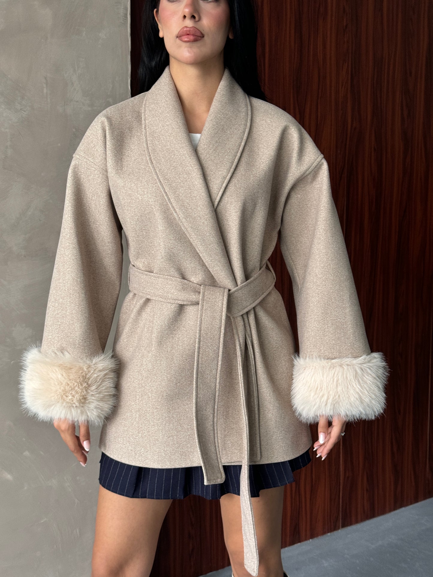 Britney Kaşe Kaban Premium Kalite